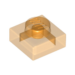 Plate 1x1 Transparent Bright Orange