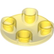 Transparent Slide Shoe Round 2x2 Transparent Yellow