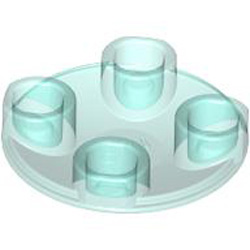 Transparent Slide Shoe Round 2x2 Transparent Light Blue