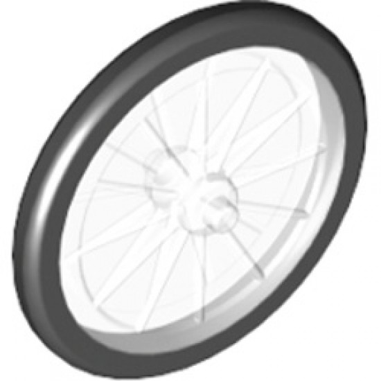 Wheel for Bicycle with Tyre Transparent White (Clear)