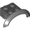 Brick 2x4x1 with Screen Number 2 Dark Stone Grey
