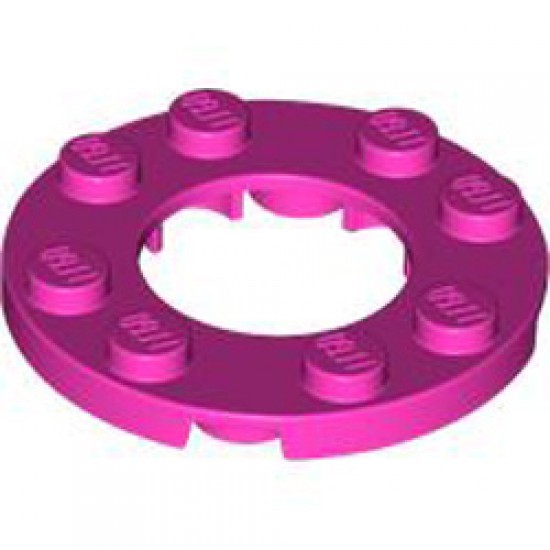 Plate Round 4x4 with Diameter 16mm Hole Bright Purple