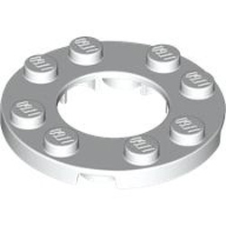 Plate Round 4x4 with Diameter 16mm Hole White