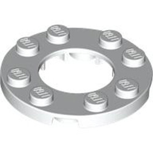 Plate Round 4x4 with Diameter 16mm Hole White