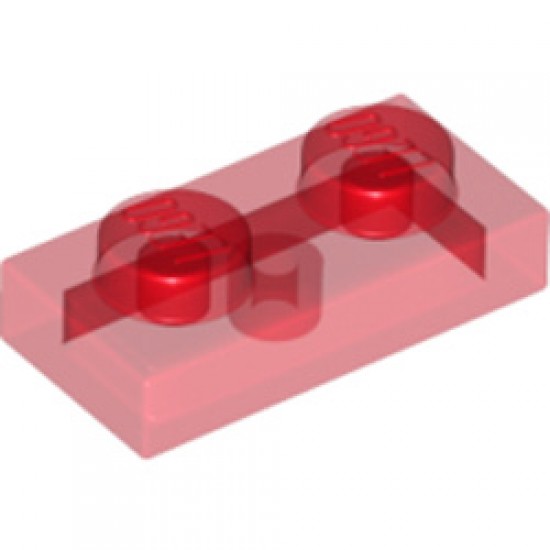 Plate 1x2 Transparent Red