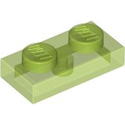 Plate 1x2 Transparent Bright Green