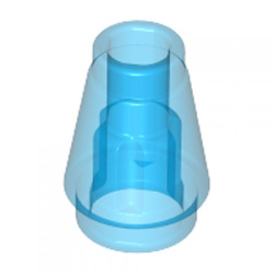 Nose Cone Small 1x1 Transparent Blue