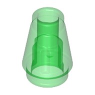 Nose Cone Small 1x1 Transparent Green