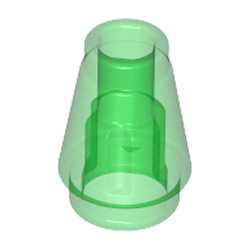 Nose Cone Small 1x1 Transparent Green