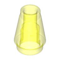 Nose Cone Small 1x1 Transparent Fluorescent Green