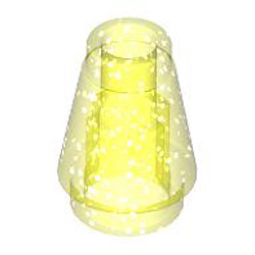 Nose Cone Small 1x1 Transparent Fluorescent Green with Glitter