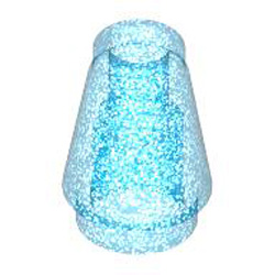 Nose Cone Small 1x1 Transparent Blue with Opalescence