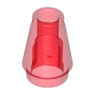 Nose Cone Small 1x1 Transparent Red