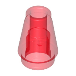 Nose Cone Small 1x1 Transparent Red