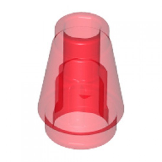 Nose Cone Small 1x1 Transparent Red