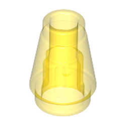 Nose Cone Small 1x1 Transparent Yellow