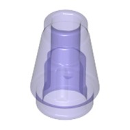 Nose Cone Small 1x1 Transparent Bright Violet