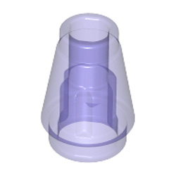 Nose Cone Small 1x1 Transparent Bright Violet