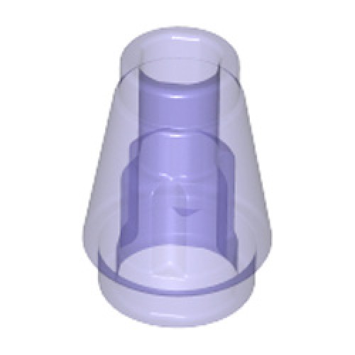 Nose Cone Small 1x1 Transparent Bright Violet
