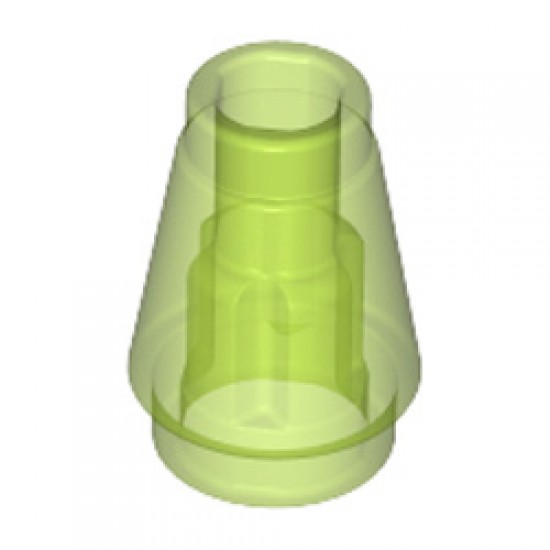 Nose Cone Small 1x1 Transparent Bright Green