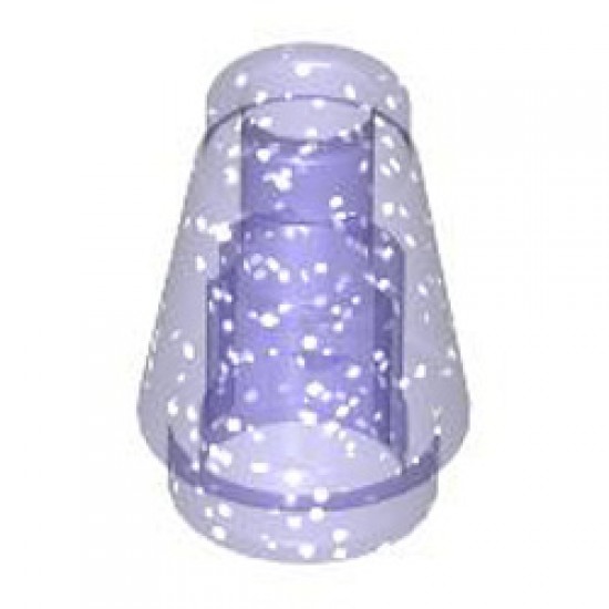 Nose Cone Small 1x1 Transparent Bright Violet with Opalescence