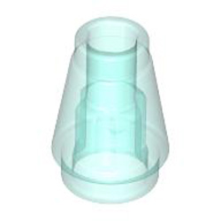 Nose Cone Small 1x1 Transparent Light Blue