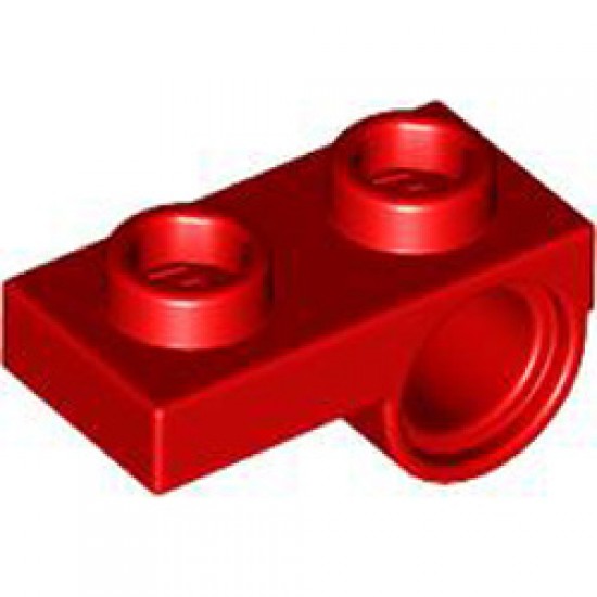 Plate 1x2 with Horizontal Hole Diameter 4.85 Reverse Bright Red