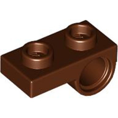 Plate 1x2 with Horizontal Hole Diameter 4.85 Reverse Reddish Brown Plate 1x2 with Horizontal Hole Diameter 4.85 Reverse Reddish Brown