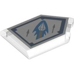 Flat Tile 2x3 with Angle Number 67 Transparent