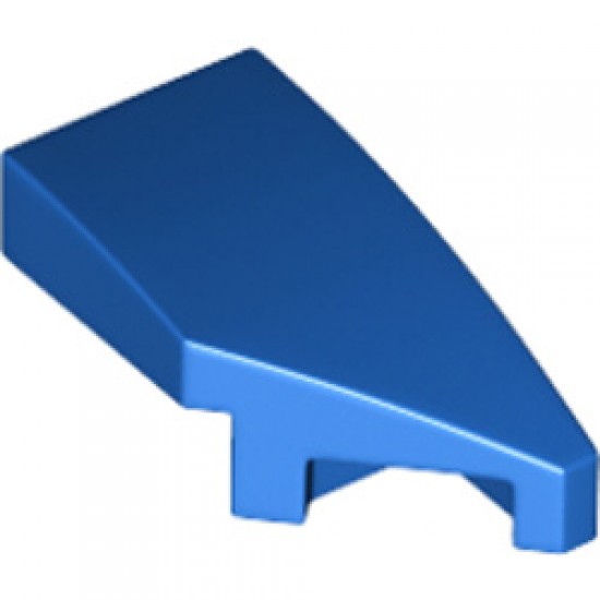 Right Plate 1x2 with Bow 45 Degree Cut Bright Blue