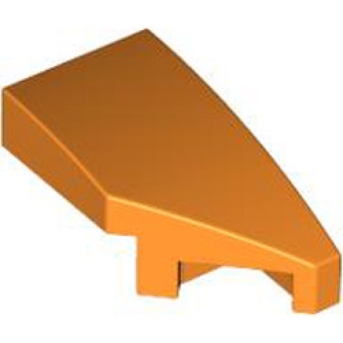 Right Plate 1x2 with Bow 45 Degree Cut Bright Orange