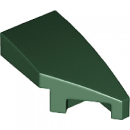 Right Plate 1x2 with Bow 45 Degree Cut Earth Green