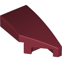 Right Plate 1x2 with Bow 45 Degree Cut Dark Red Right Plate 1x2 with Bow 45 Degree Cut Dark Red