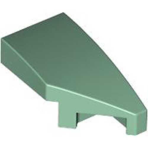 Right Plate 1x2 with Bow 45 Degree Cut Sand Green