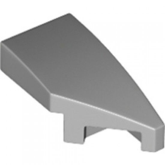 Right Plate 1x2 with Bow 45 Degree Cut Medium Stone Grey
