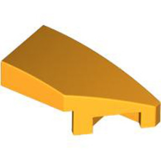 Right Plate 1x2 with Bow 45 Degree Cut Flame Yellowish Orange