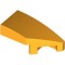 Right Plate 1x2 with Bow 45 Degree Cut Flame Yellowish Orange