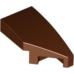 Right Plate 1x2 with Bow 45 Degree Cut Reddish Brown Right Plate 1x2 with Bow 45 Degree Cut Reddish Brown