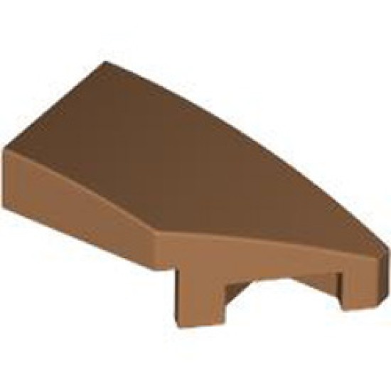 Right Plate 1x2 with Bow 45 Degree Cut Medium Nougat