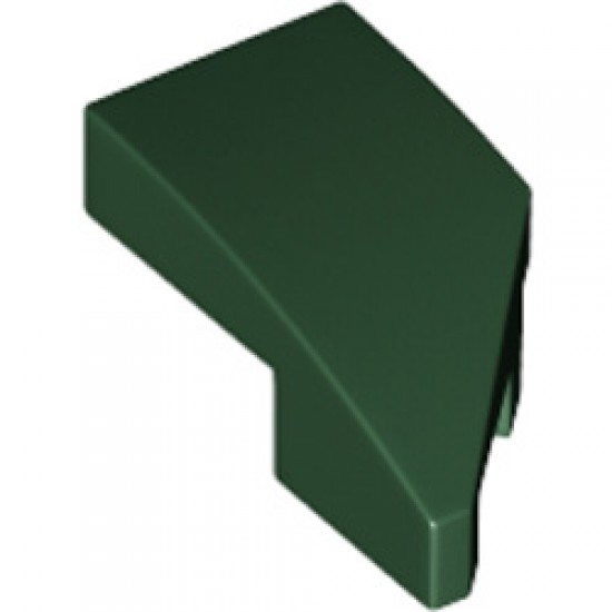 Left Plate 1x2 with Bow 45 Degree Cut Earth Green