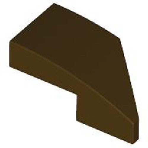 Left Plate 1x2 with Bow 45 Degree Cut Dark Brown