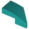 Left Plate 1x2 with Bow 45 Degree Cut Bright Bluish Green