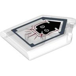 Flat Tile 2x3 with Angle Number 75 Transparent