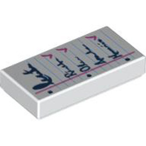 Flat Tile 1x2 Number 176 White