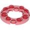 Plate Round 4x4 with Diameter 16mm Hole Transparent Red