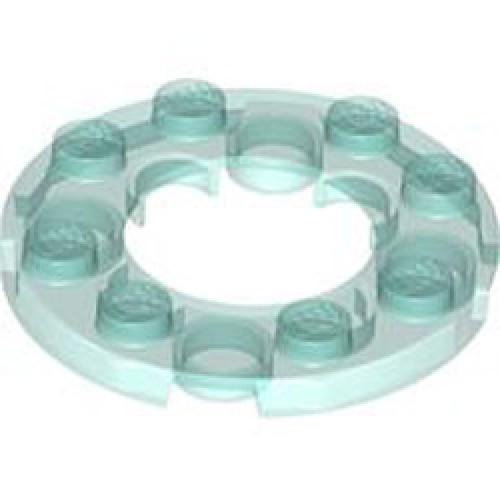 Plate Round 4x4 with Diameter 16mm Hole Transparent Light Blue