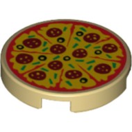 Flat Tile 2x2 Round Number 1070 Pizza Brick Yellow