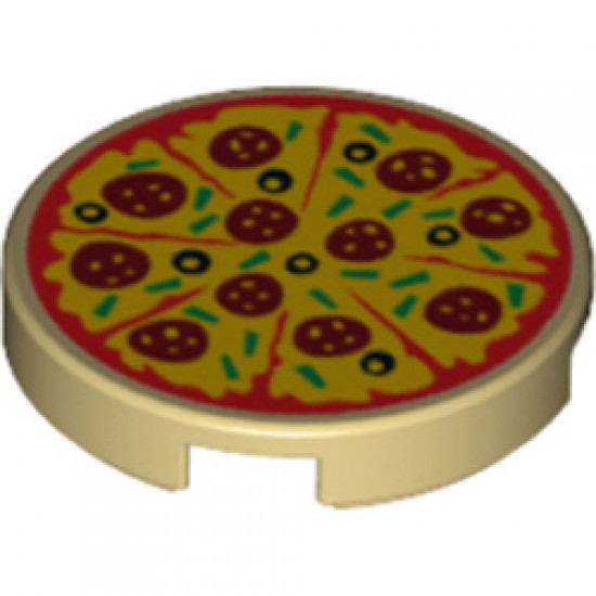 Flat Tile 2x2 Round Number 1070 Pizza Brick Yellow