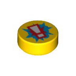 Flat Tile 1x1 Round Number 63 Bright Yellow