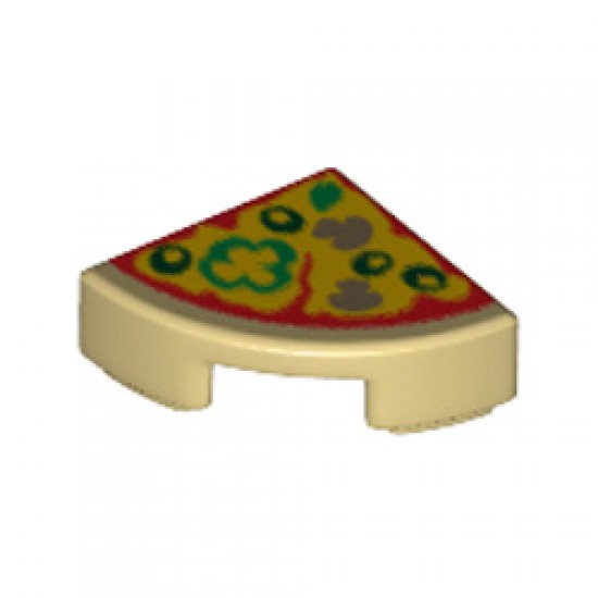 Circle Tile 1x1 1/4 Number 1 Pizza Brick Yellow